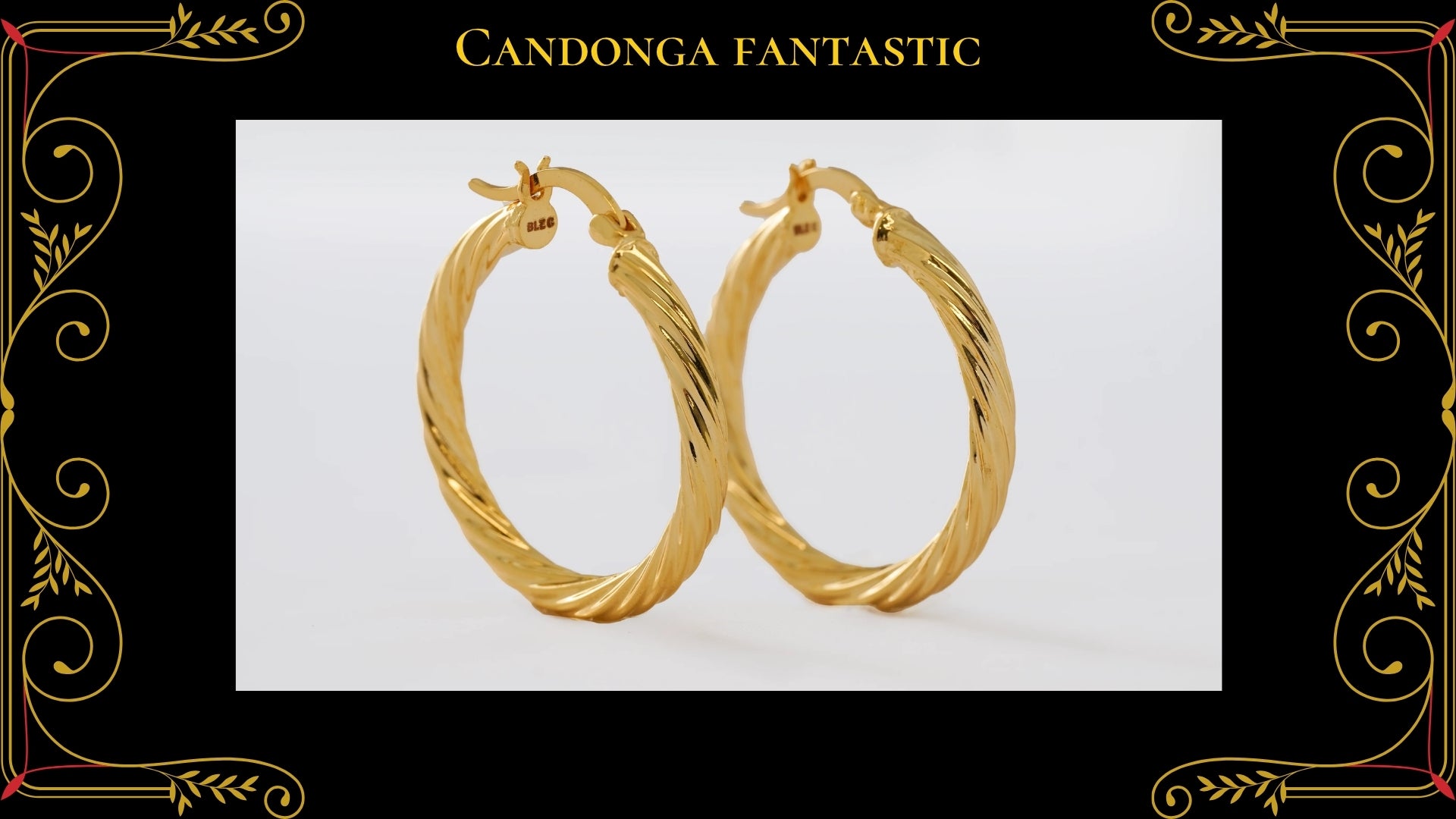 Arete Candonga Crosses Oro Laminado 18K