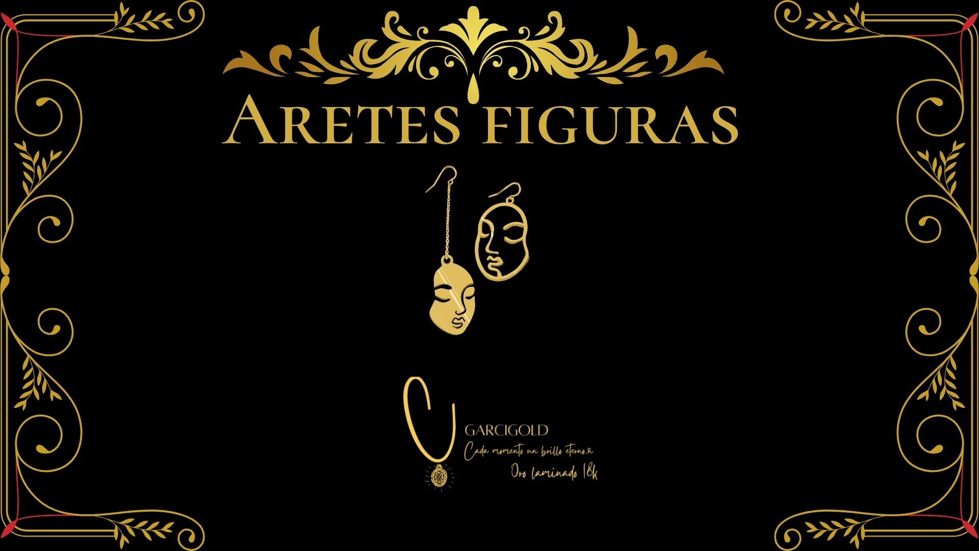Aretes Old Key Oro Laminado 18K