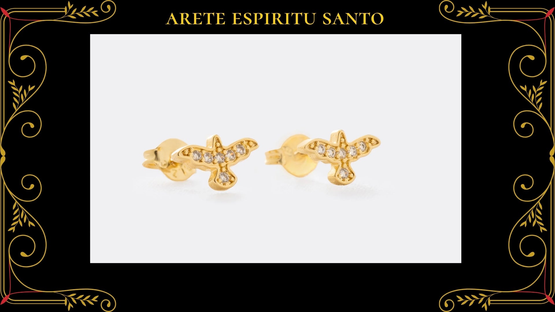 Arete Rainbow Line Oro Laminado 18K