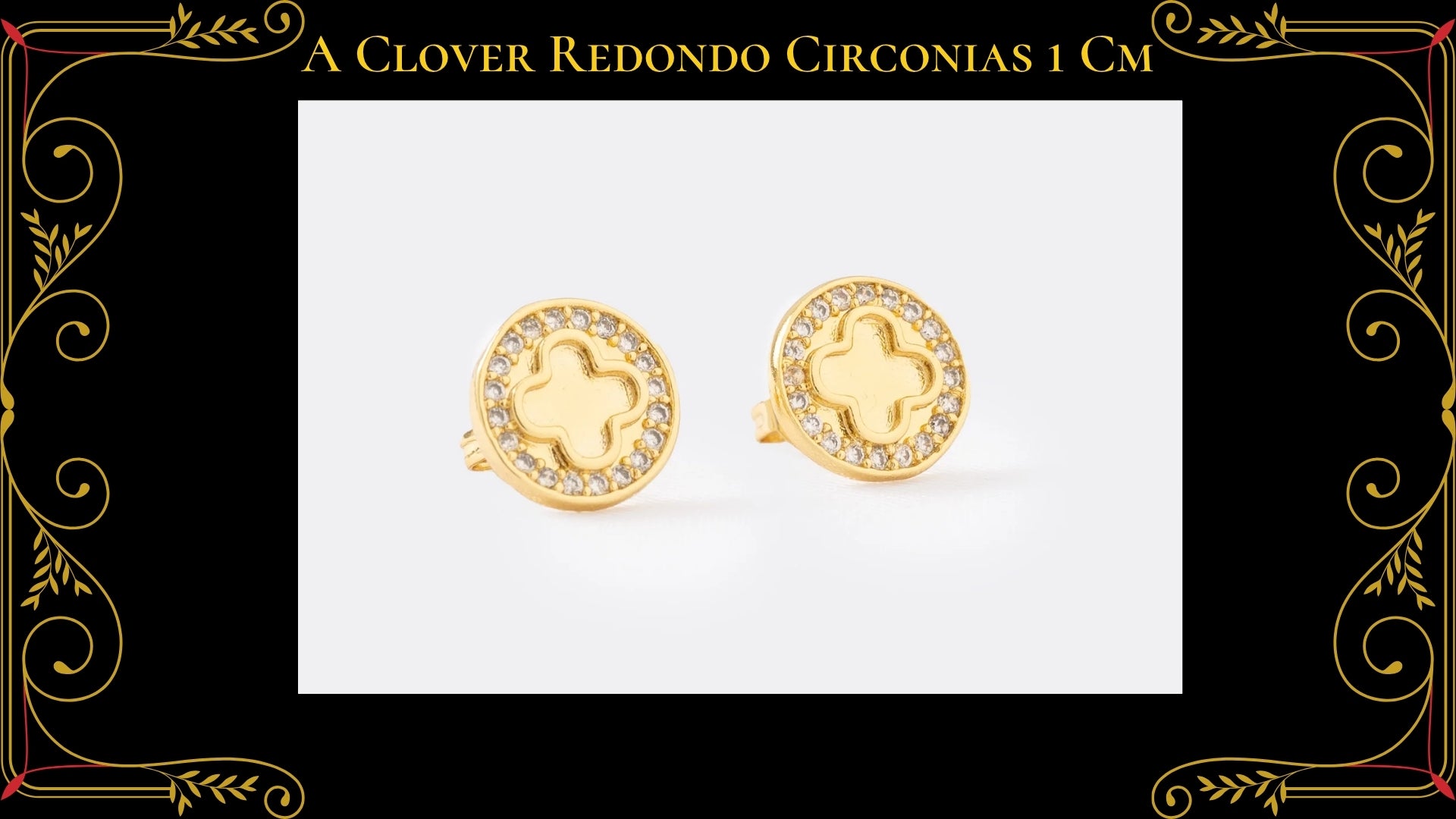 Arete Osito Circonias Oro Laminado 18K