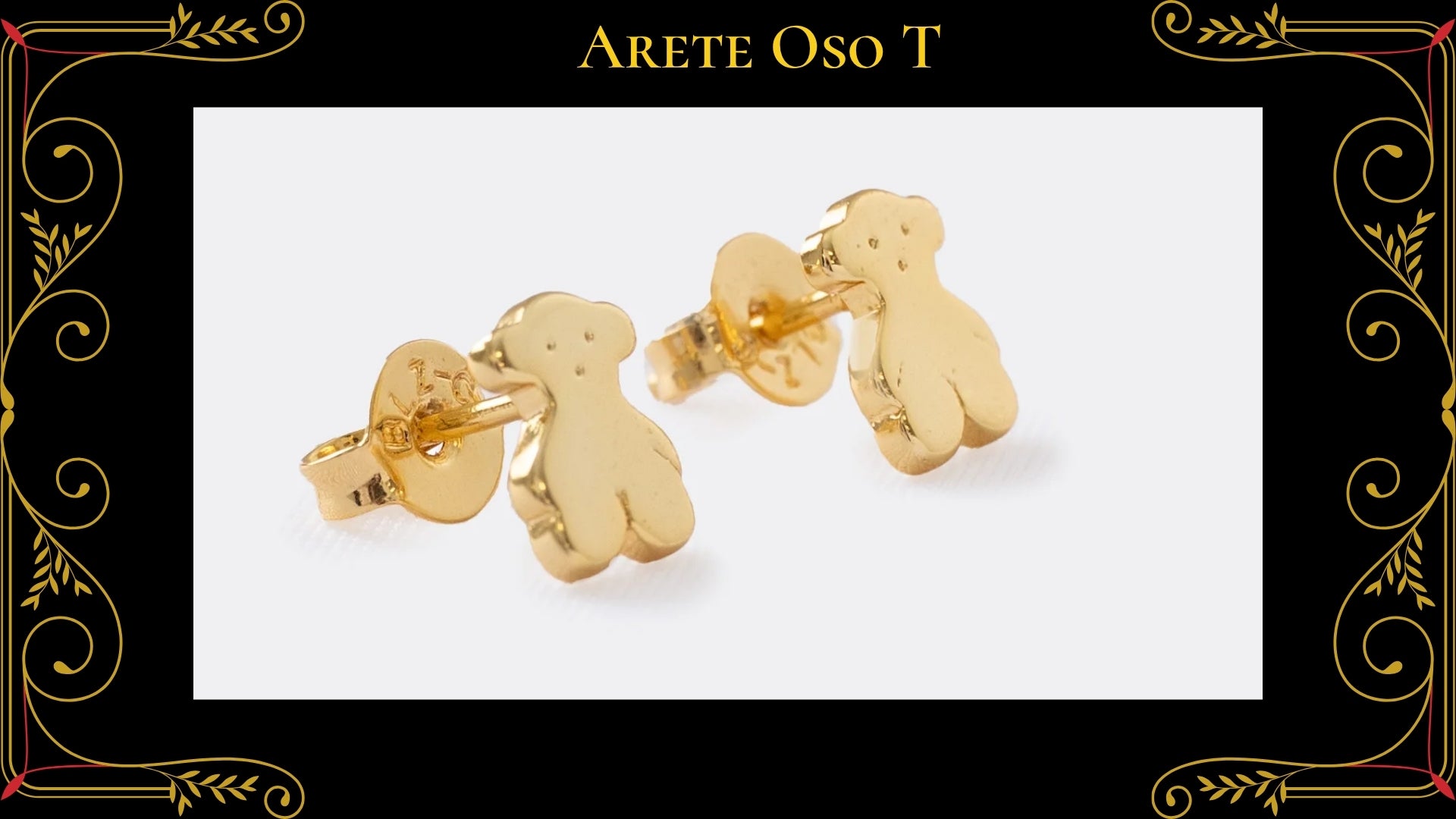 Aretes Corona Queen Oro Laminado 18K