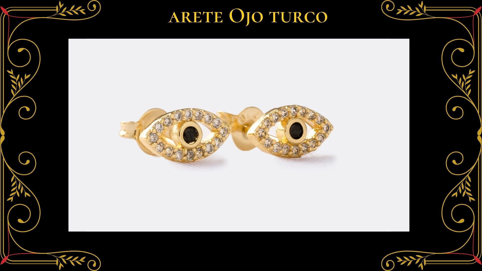 Aretes Ojo Nazar Oro Laminado 18K