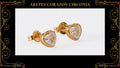 Arete Cruz 6 Circonias 8mm Verde Oro Laminado 18K