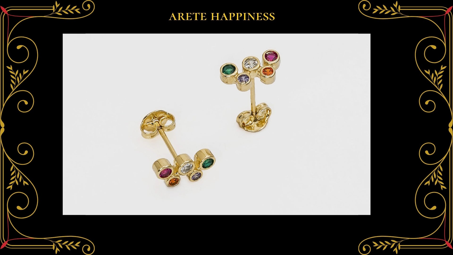 Arete Balín 4mm Diamantado Oro Laminado 18K