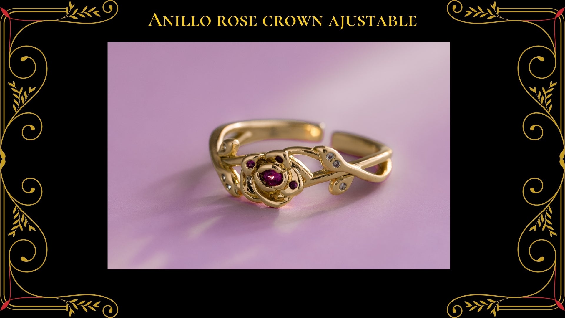 Anillo Blue Desert Ajustable Oro Laminado 18K