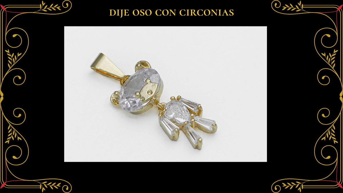 Dije Clover Circonias Pequeño Oro Laminado 18K