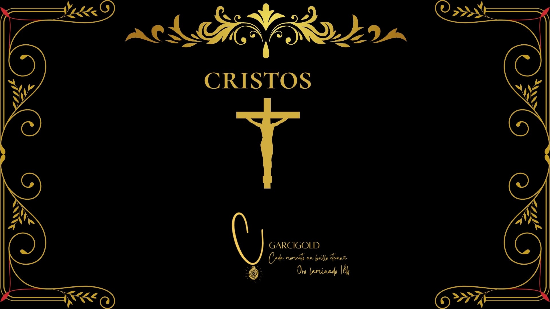 Cristo El Crucificado Oro Laminado 18K