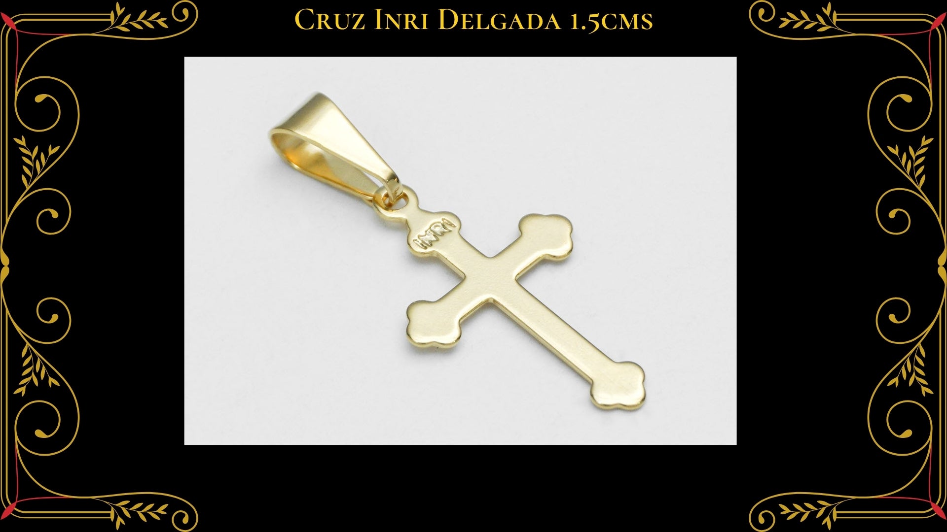 Cruz Clavos Circonias Cristal Oro Laminado 18K