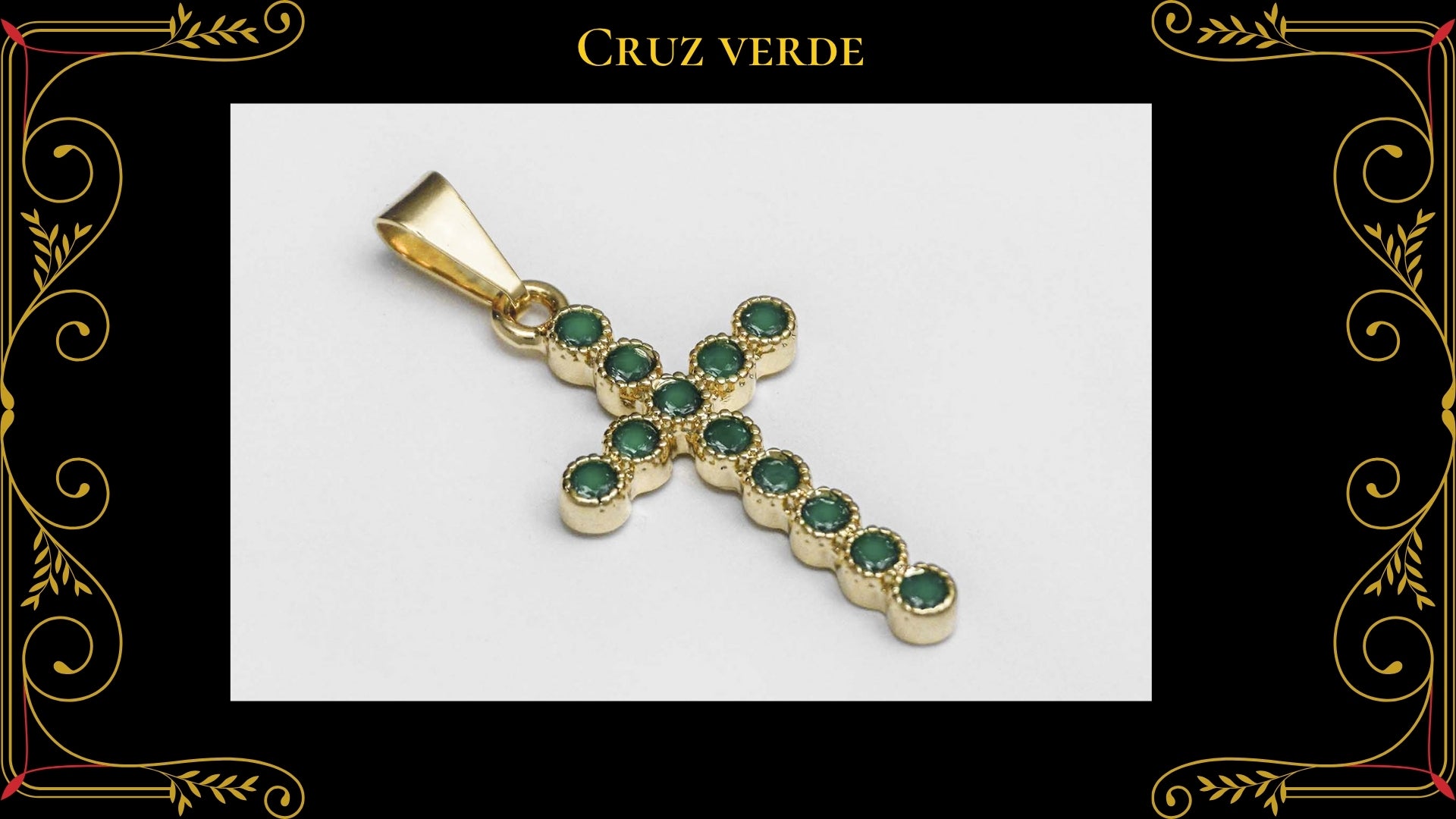 Cruz Circonia Completa Oro Laminado 18K