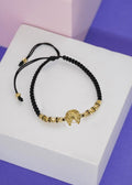 Pulsera Diamantada Negra Oro Laminado 18K